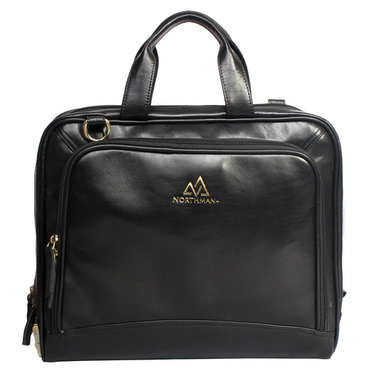 Leather Laptop Messenger Bag  : The CEO Bag in Black