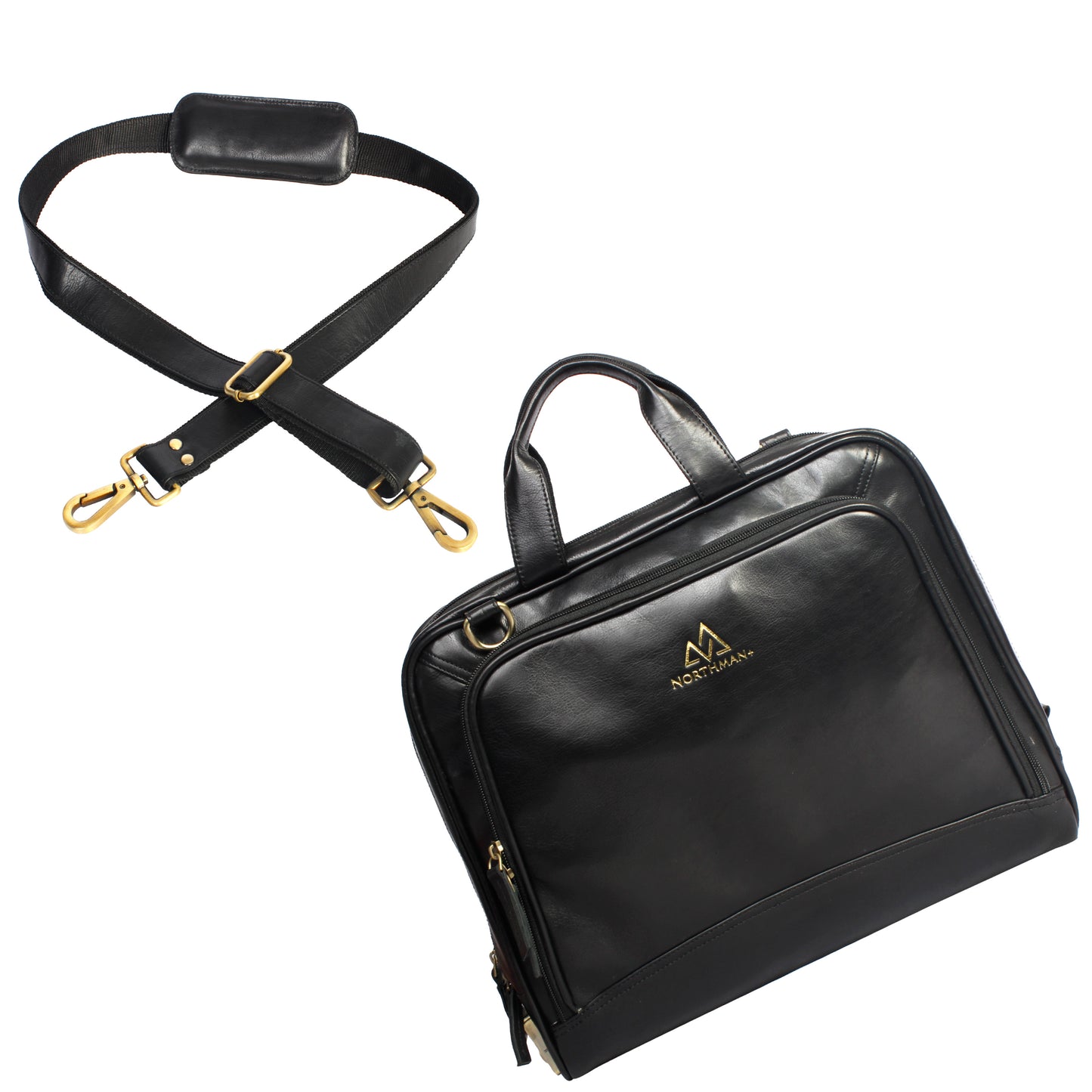 Leather Laptop Messenger Bag  : The CEO Bag in Black