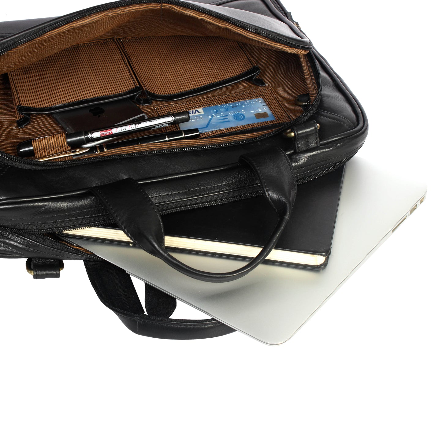 Leather Laptop Messenger Bag  : The CEO Bag in Black