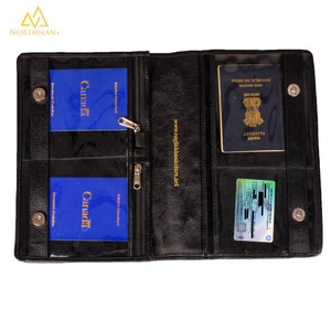 Leather Logbook cover for pilots with licence pockets