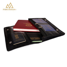 Leather Logbook cover for pilots with licence pockets