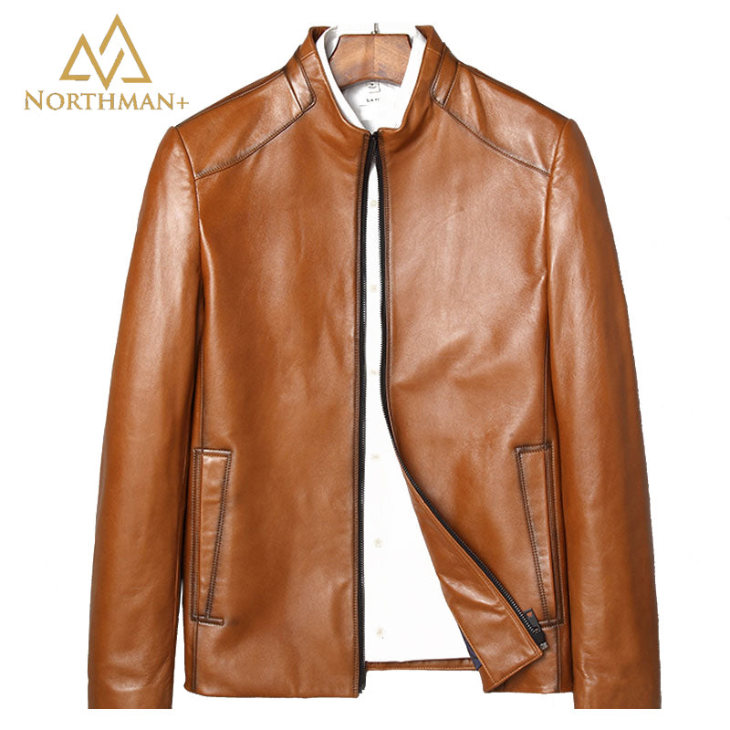 Tan leather jacket for men – Northman Plus