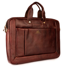 Zip-around briefcase bag in Burgundy brown