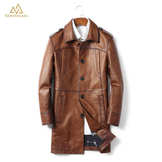 Sherlock Over Coat leather jacket in Brown