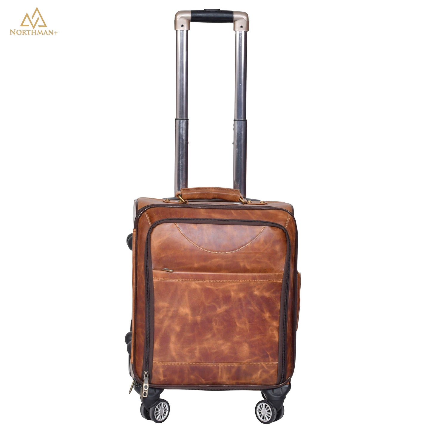 Highflyer 8 Wheel Leather Roller Case (Rustic Brown)