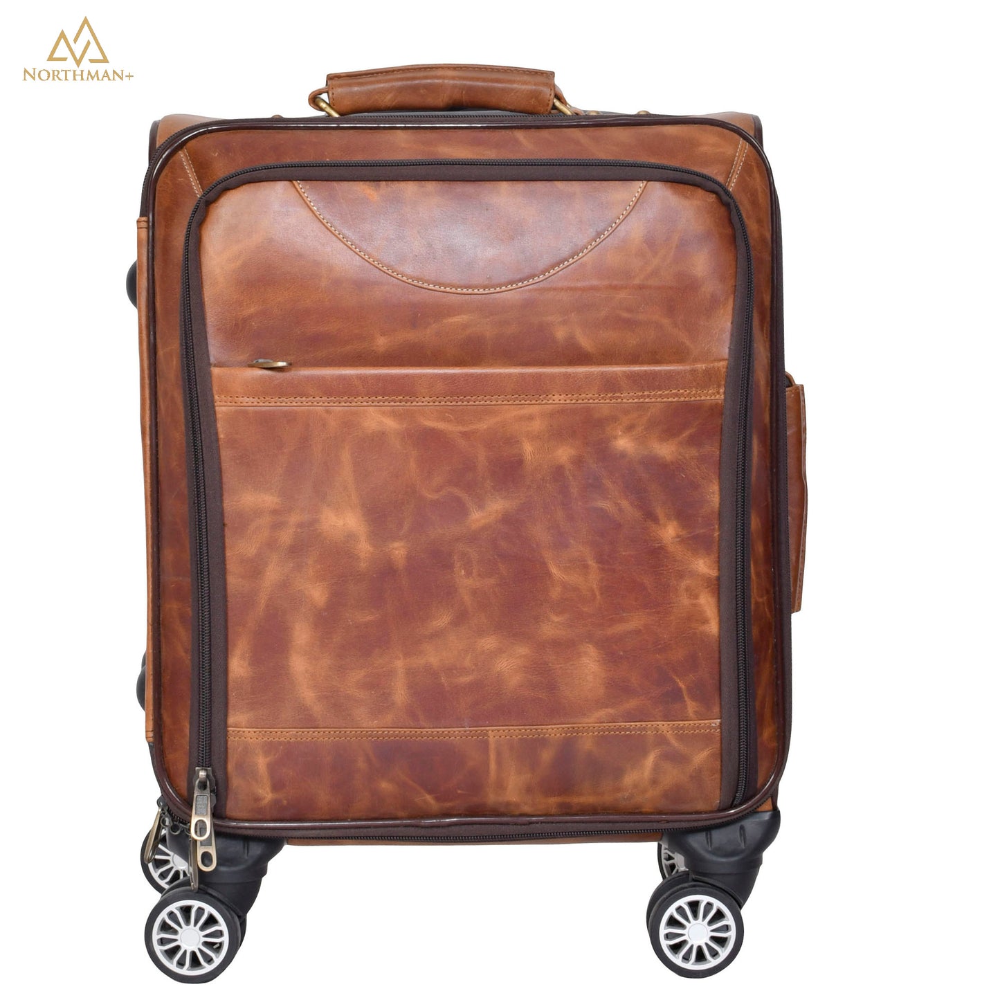 Highflyer 8 Wheel Leather Roller Case (Rustic Brown)