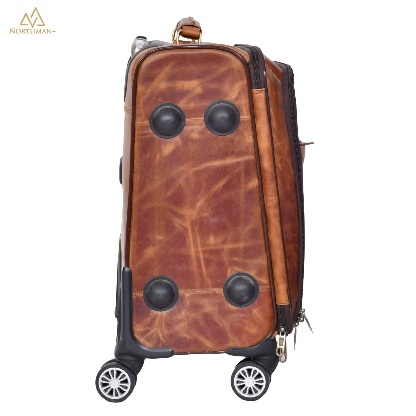 Highflyer 8 Wheel Leather Roller Case (Rustic Brown)