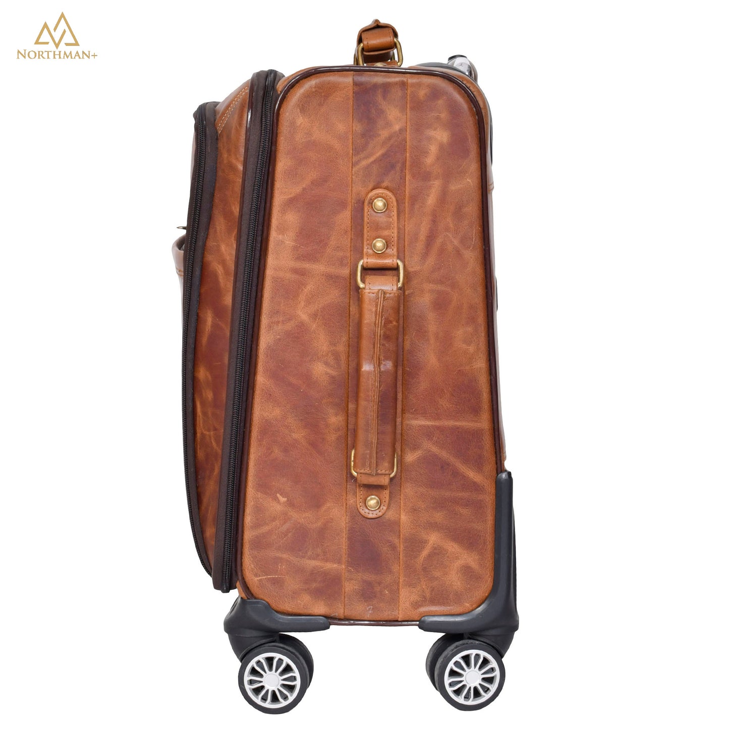 Highflyer 8 Wheel Leather Roller Case (Rustic Brown)