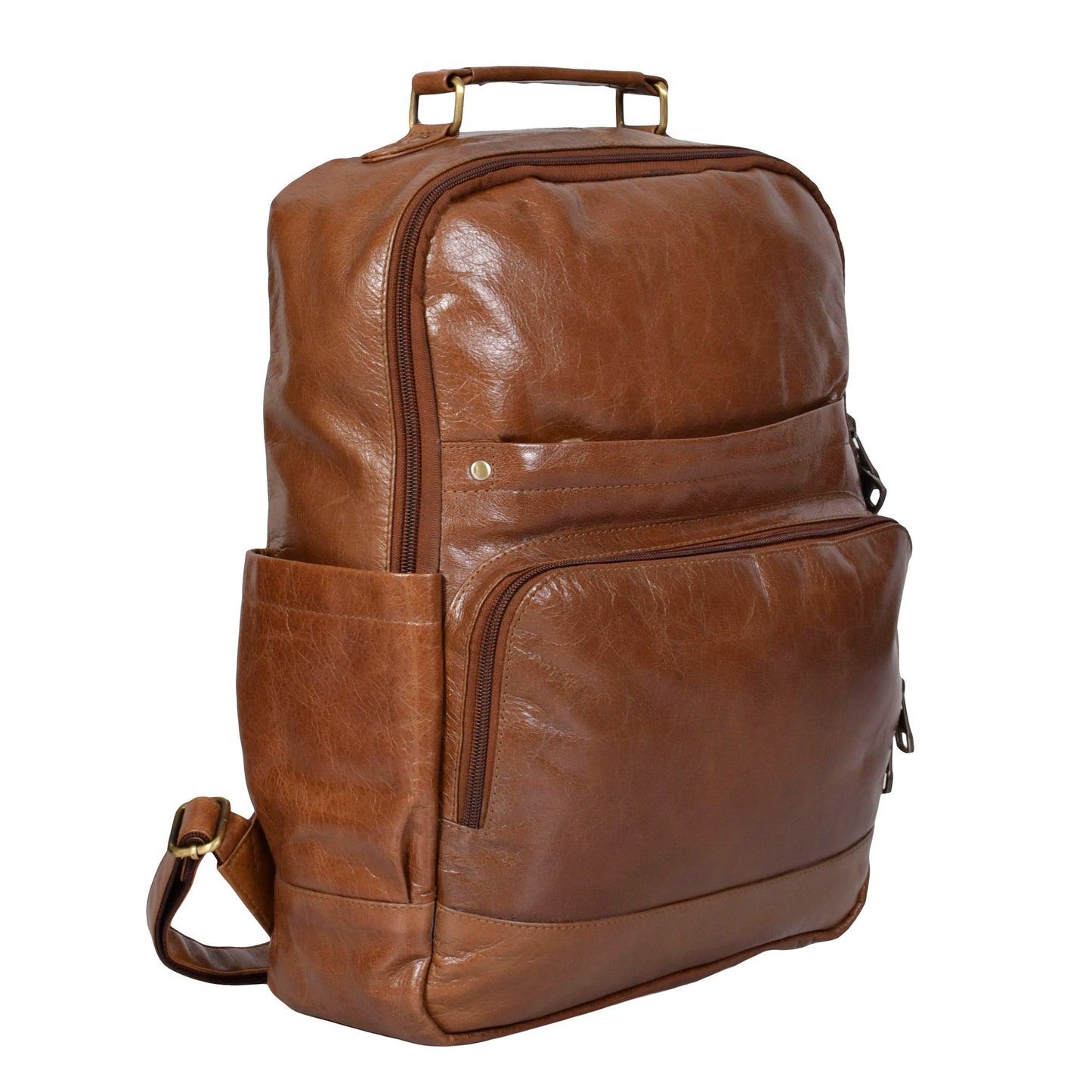 Leather backpack Minimal in Tan brown