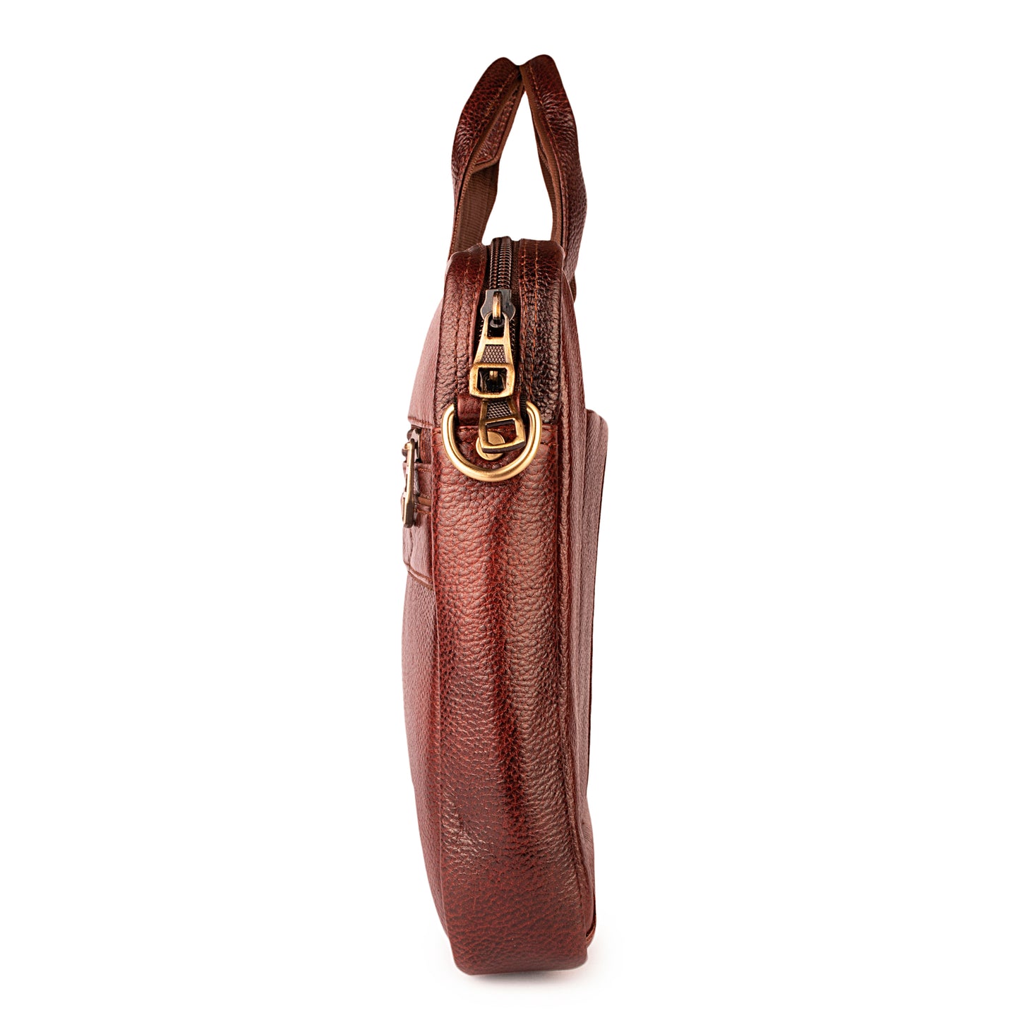 Zip-around briefcase bag in Burgundy brown