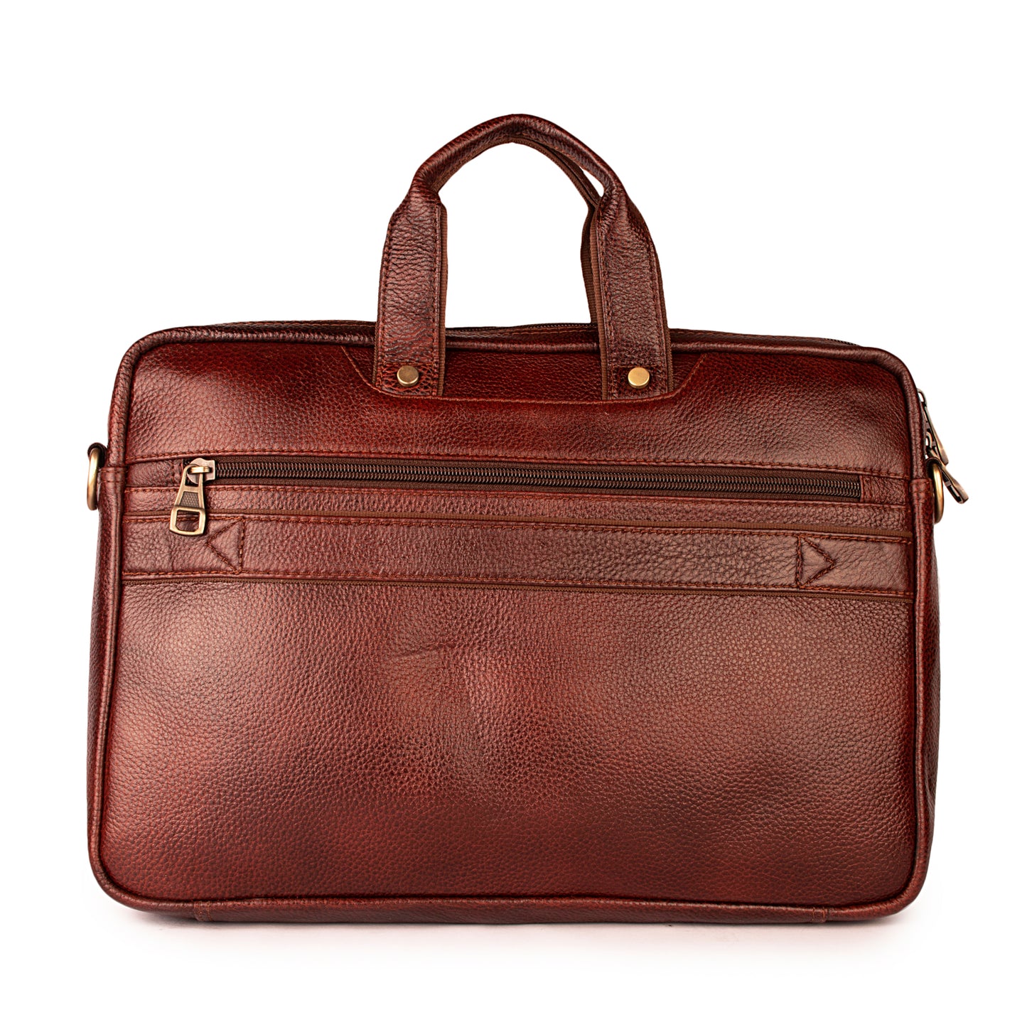 Zip-around briefcase bag in Burgundy brown