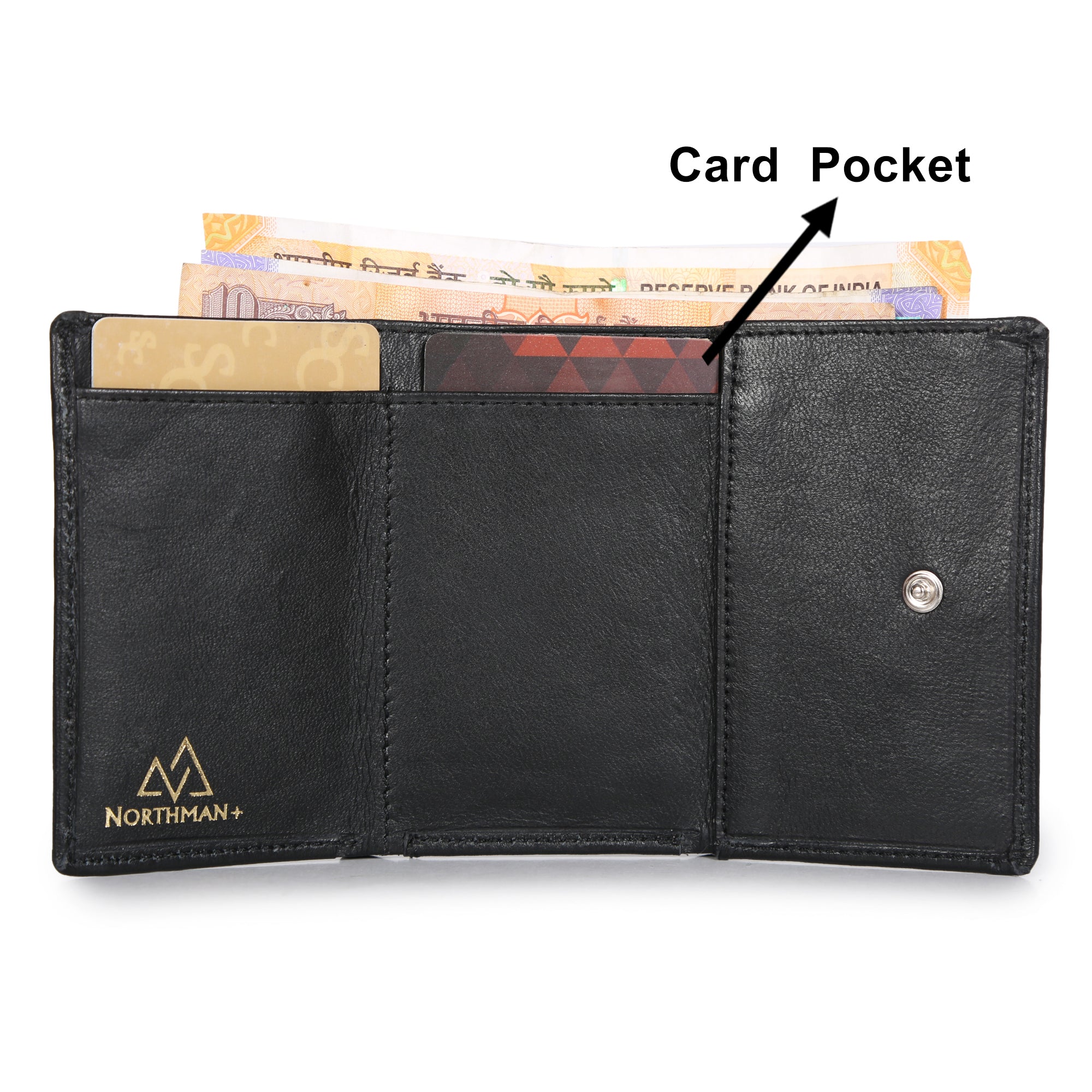 Card and Cash mini wallet in Black : The YBR series