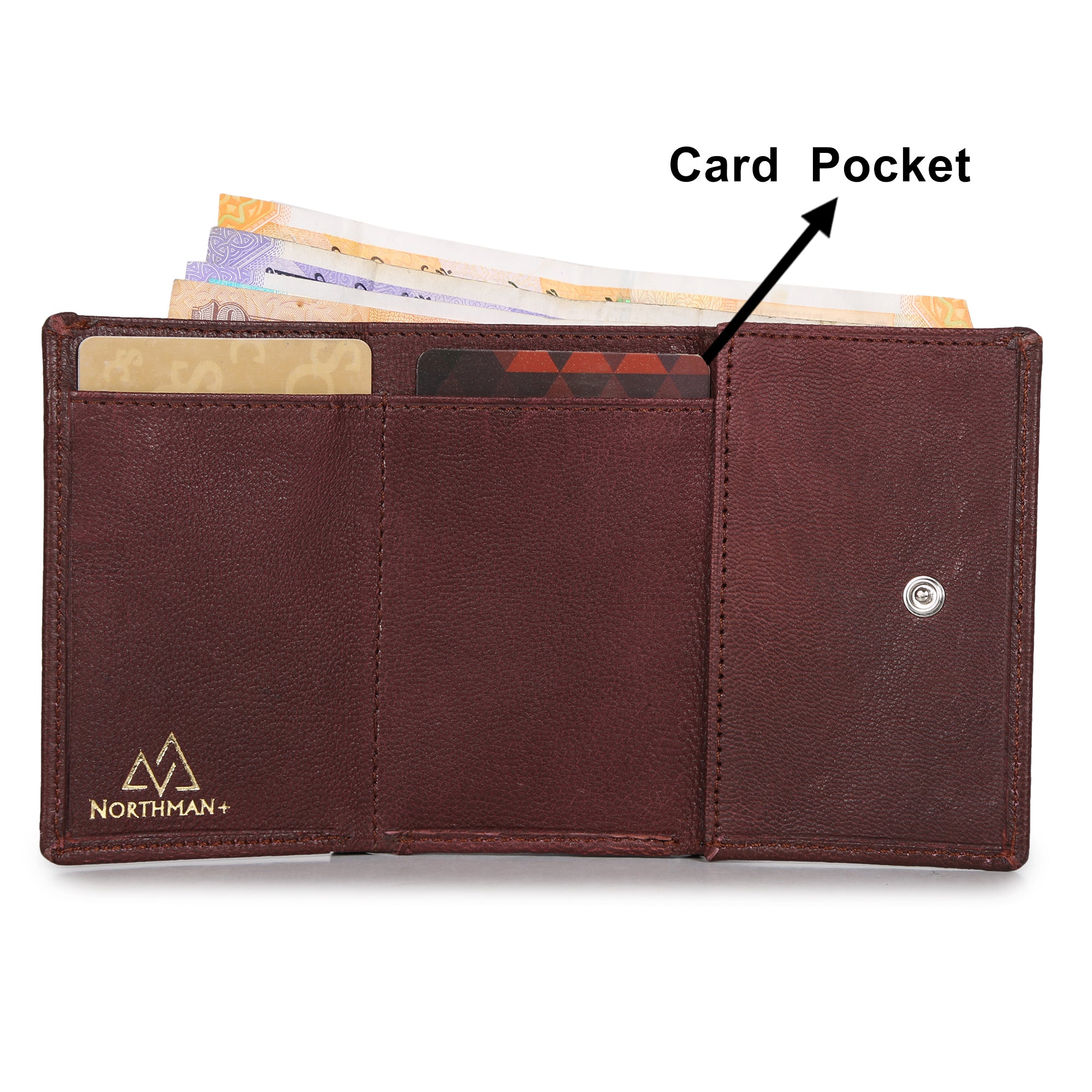 Card and Cash mini wallet in Burgundy : The YBR series