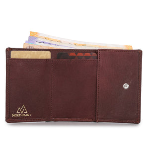 Card and Cash mini wallet in Burgundy : The YBR series