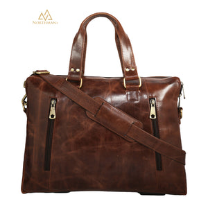 Zipped Pocket Messenger bag Dark Brown