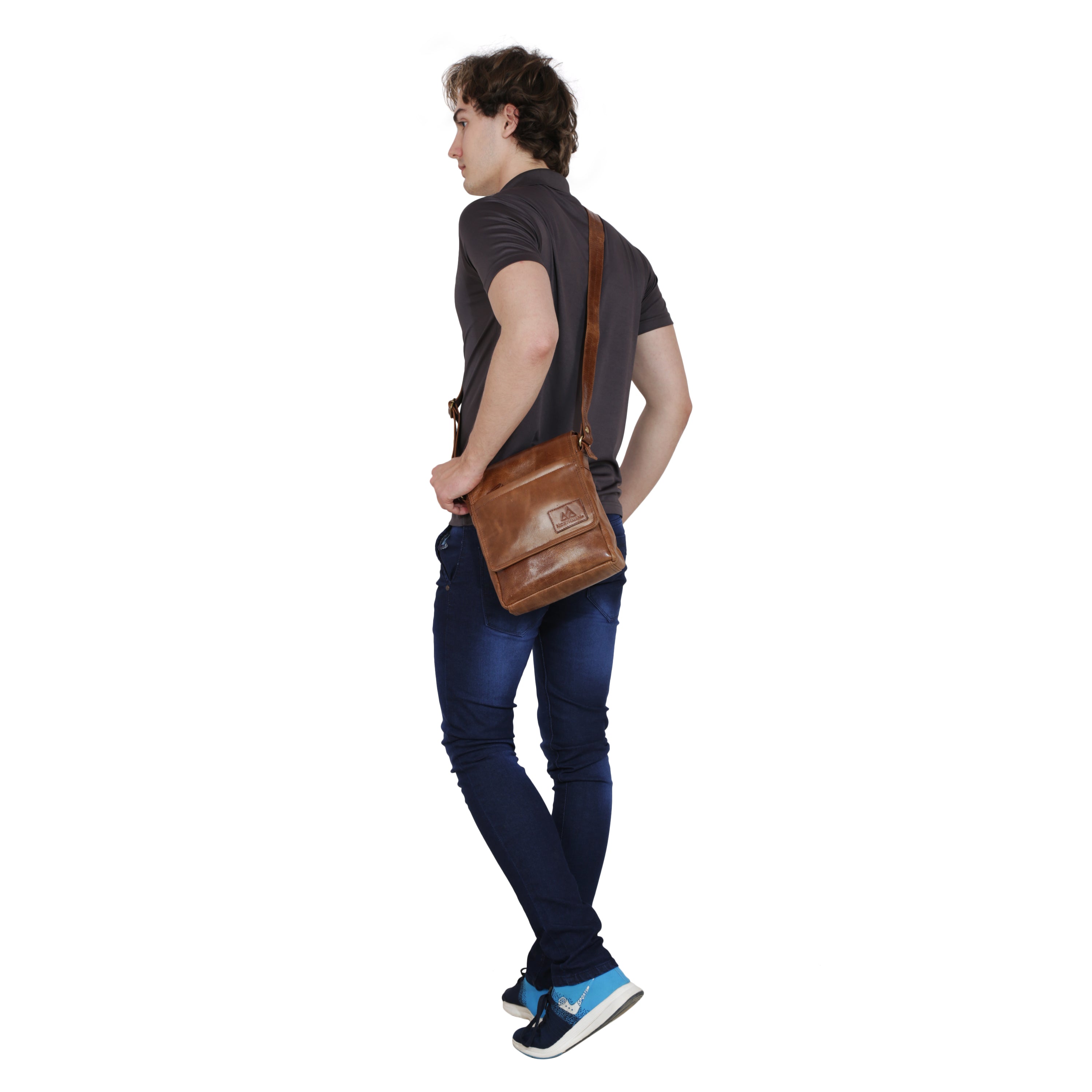 Leather Sling Bag : The Urban Explorer in Brown