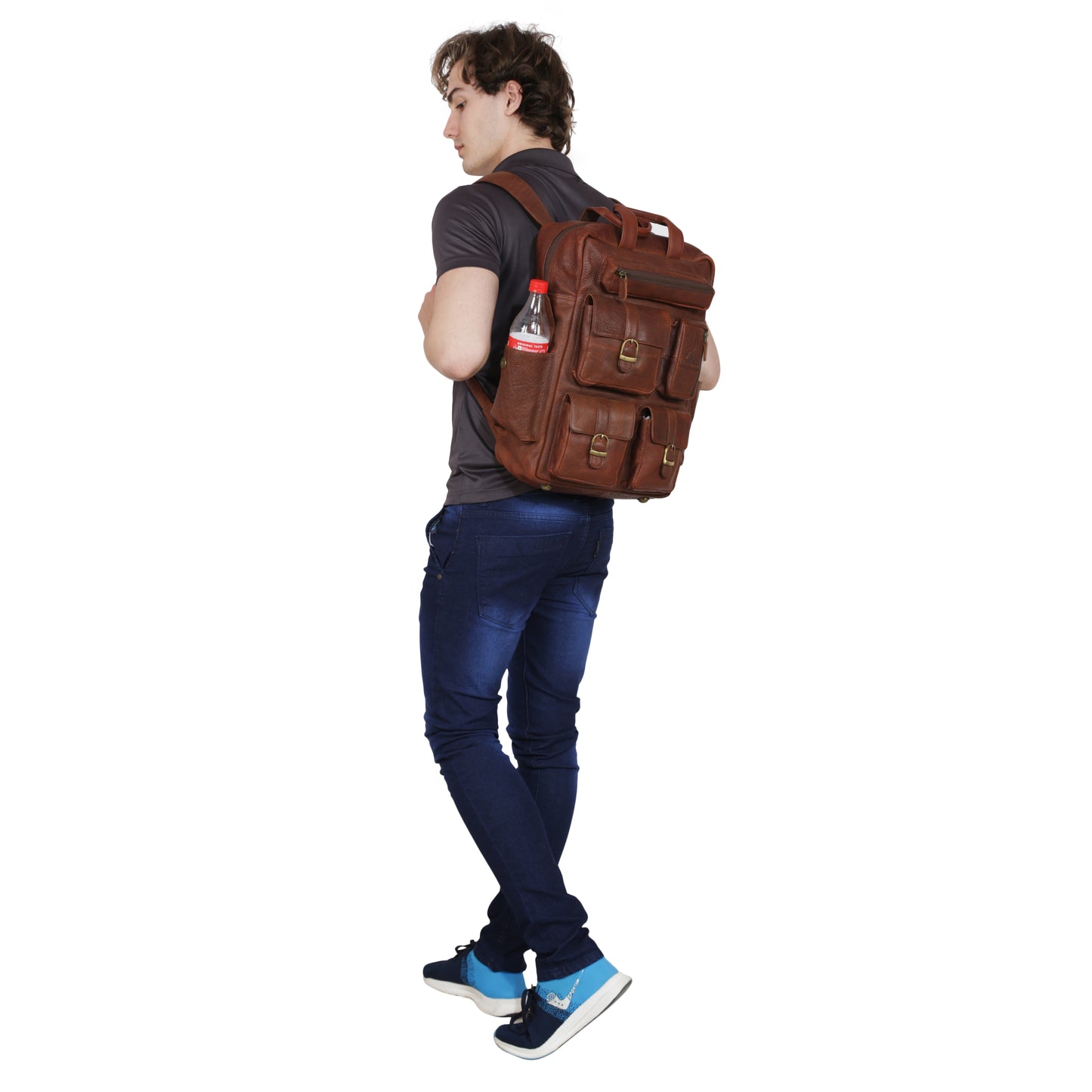 Leather Multipocket backpack