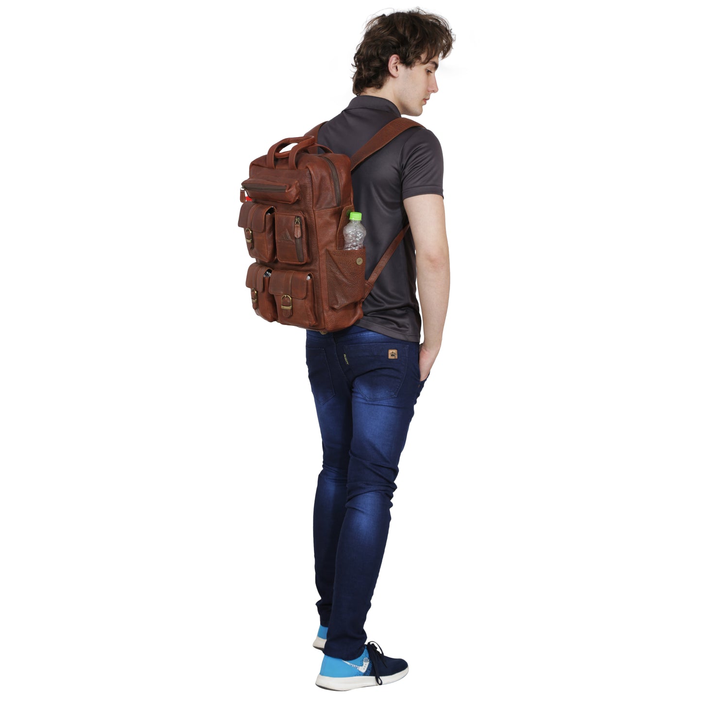 Leather Multipocket backpack