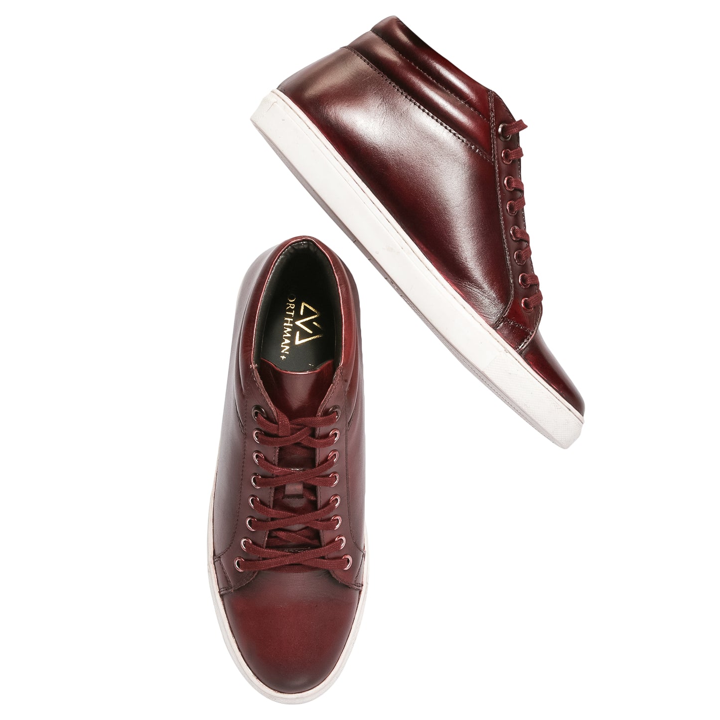 Burgundy Mid Top Sneakers