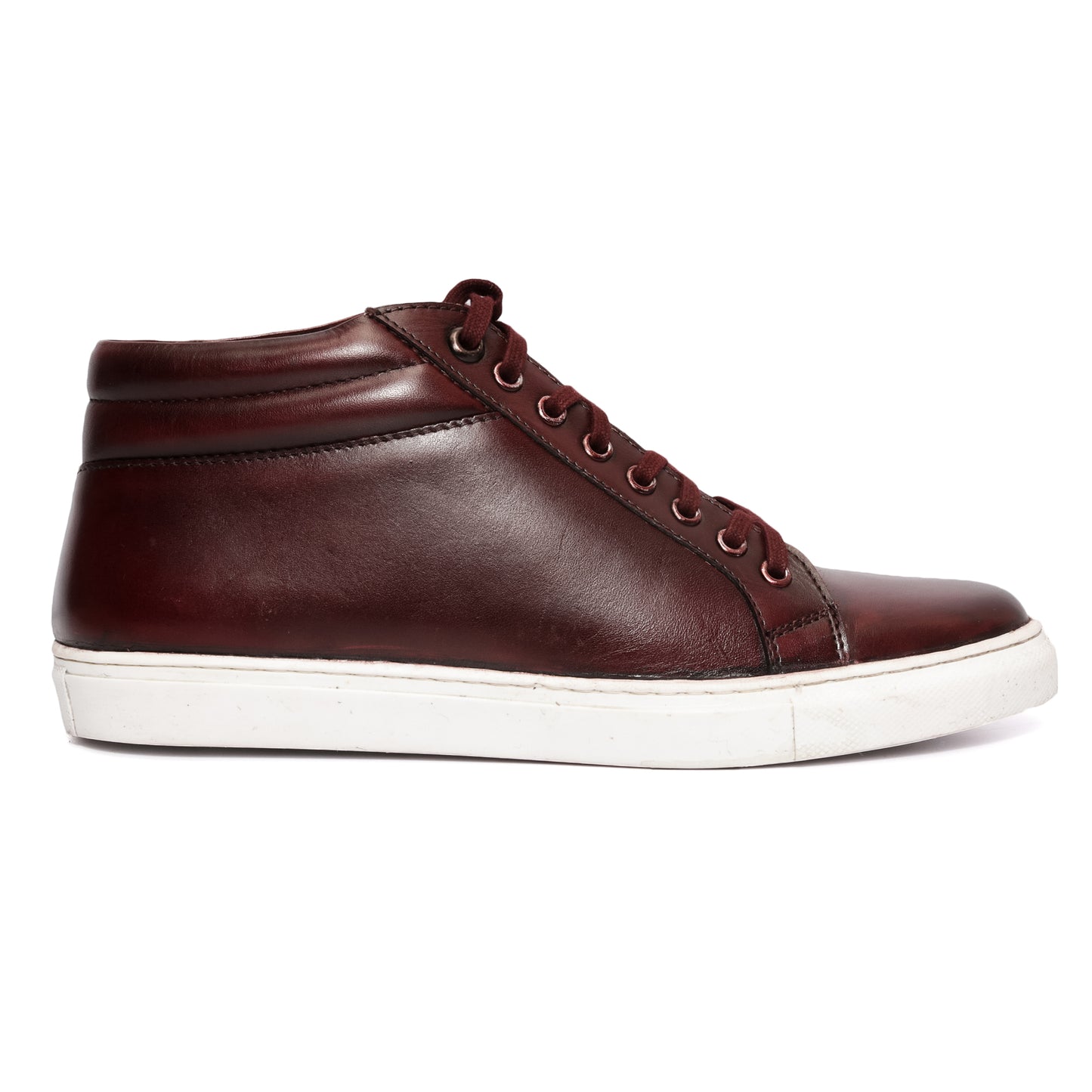 Burgundy Mid Top Sneakers