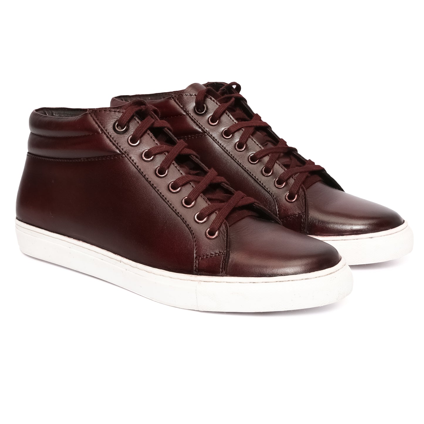 Burgundy Mid Top Sneakers