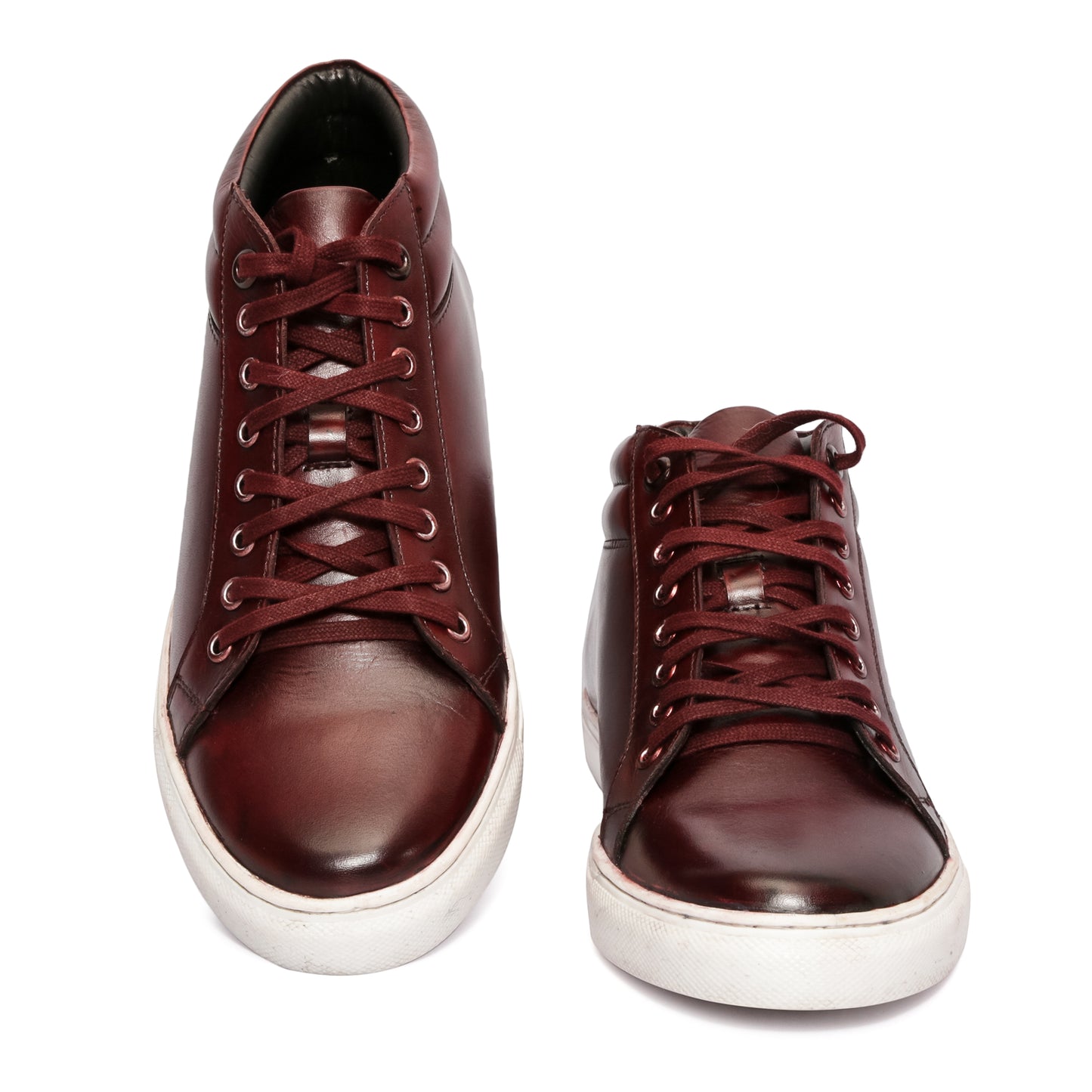 Burgundy Mid Top Sneakers