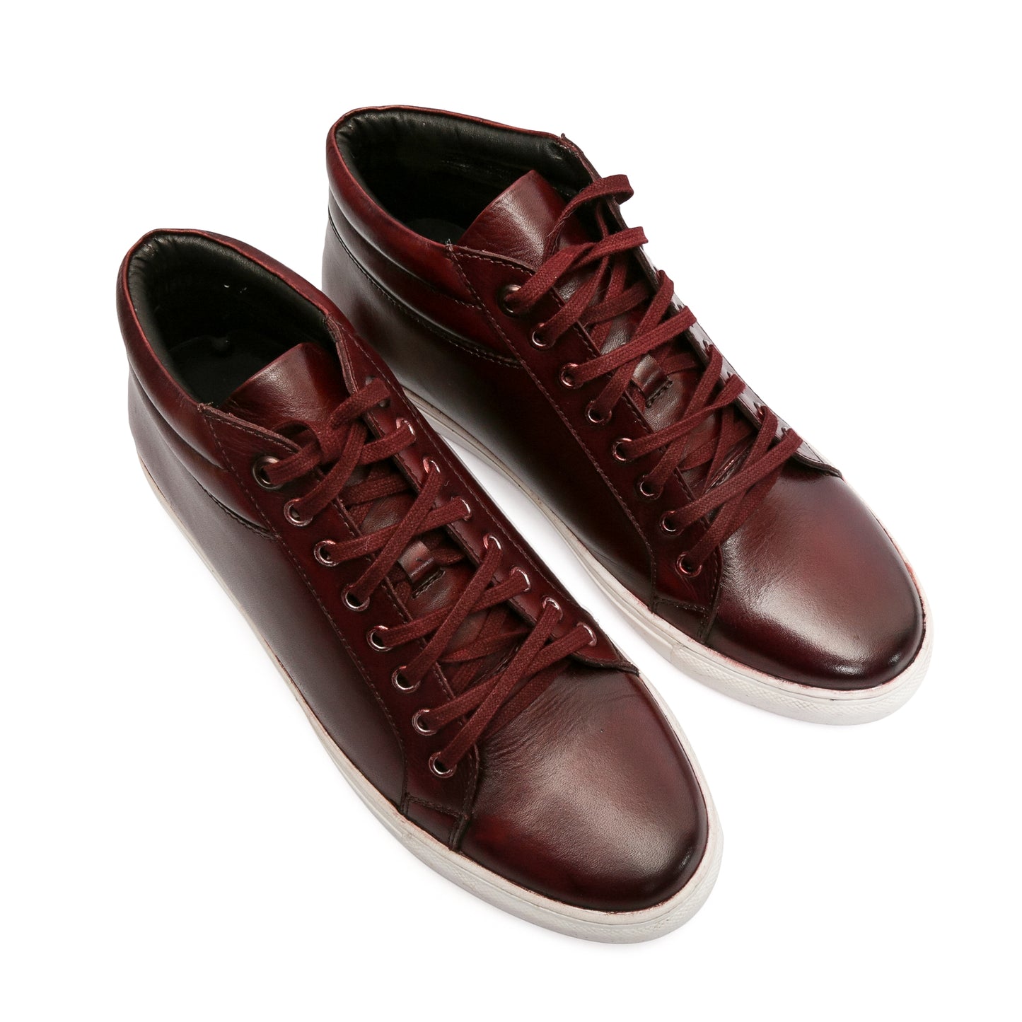 Burgundy Mid Top Sneakers