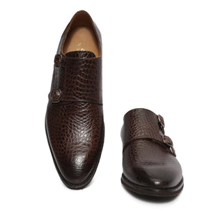 Croc Pattern Double Monkstraps : Double Monk