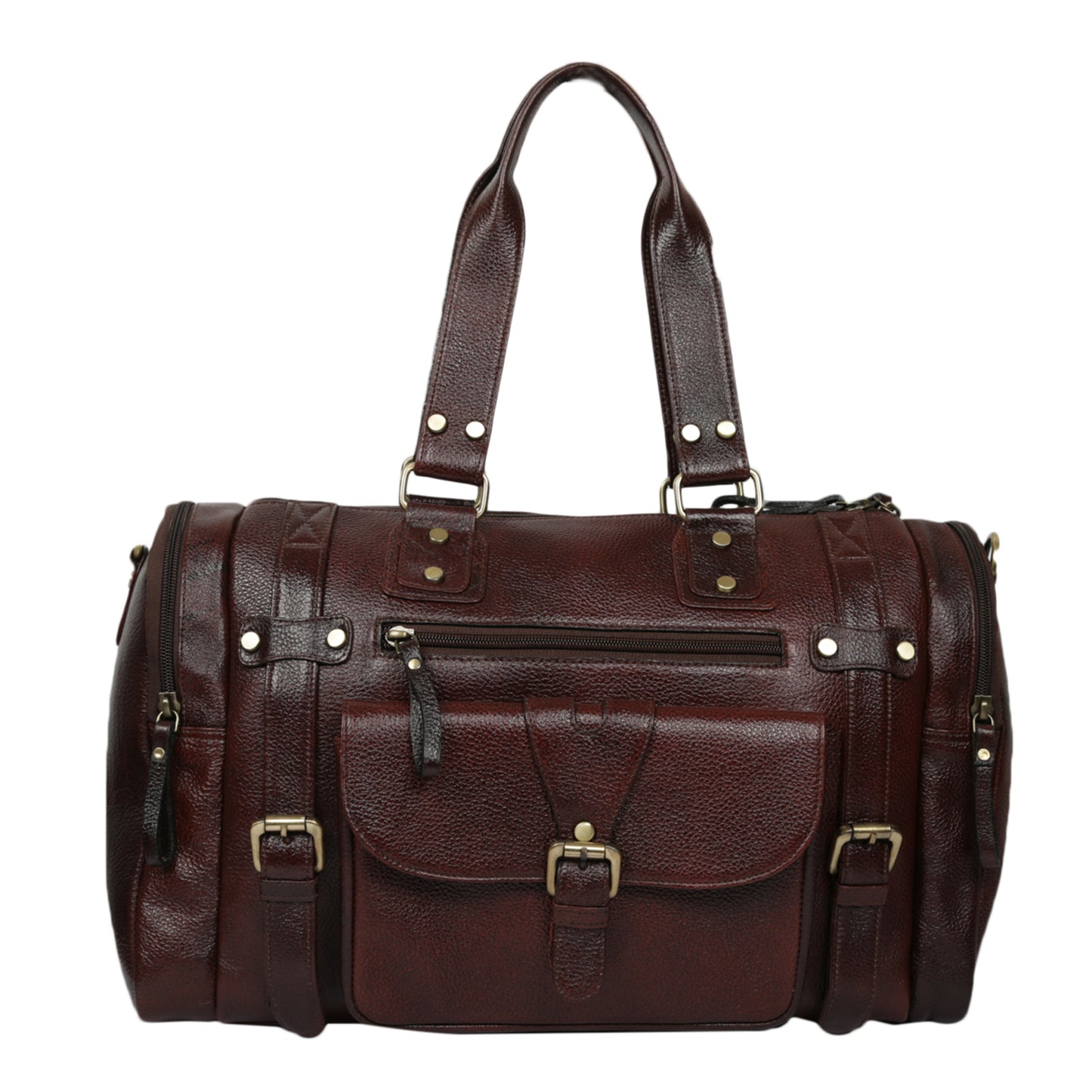 Leather Duffle Bag : Weekender In Chocolate Brown