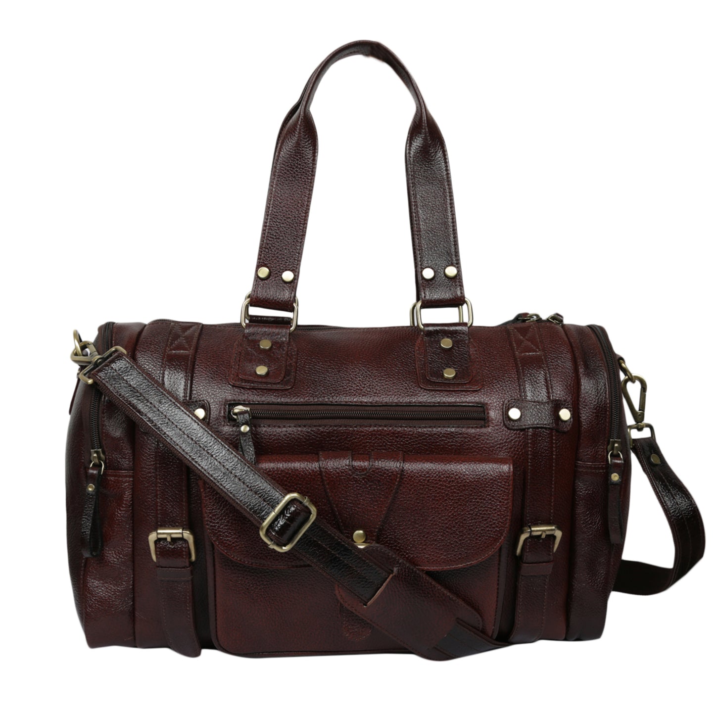 Leather Duffle Bag : Weekender In Chocolate Brown