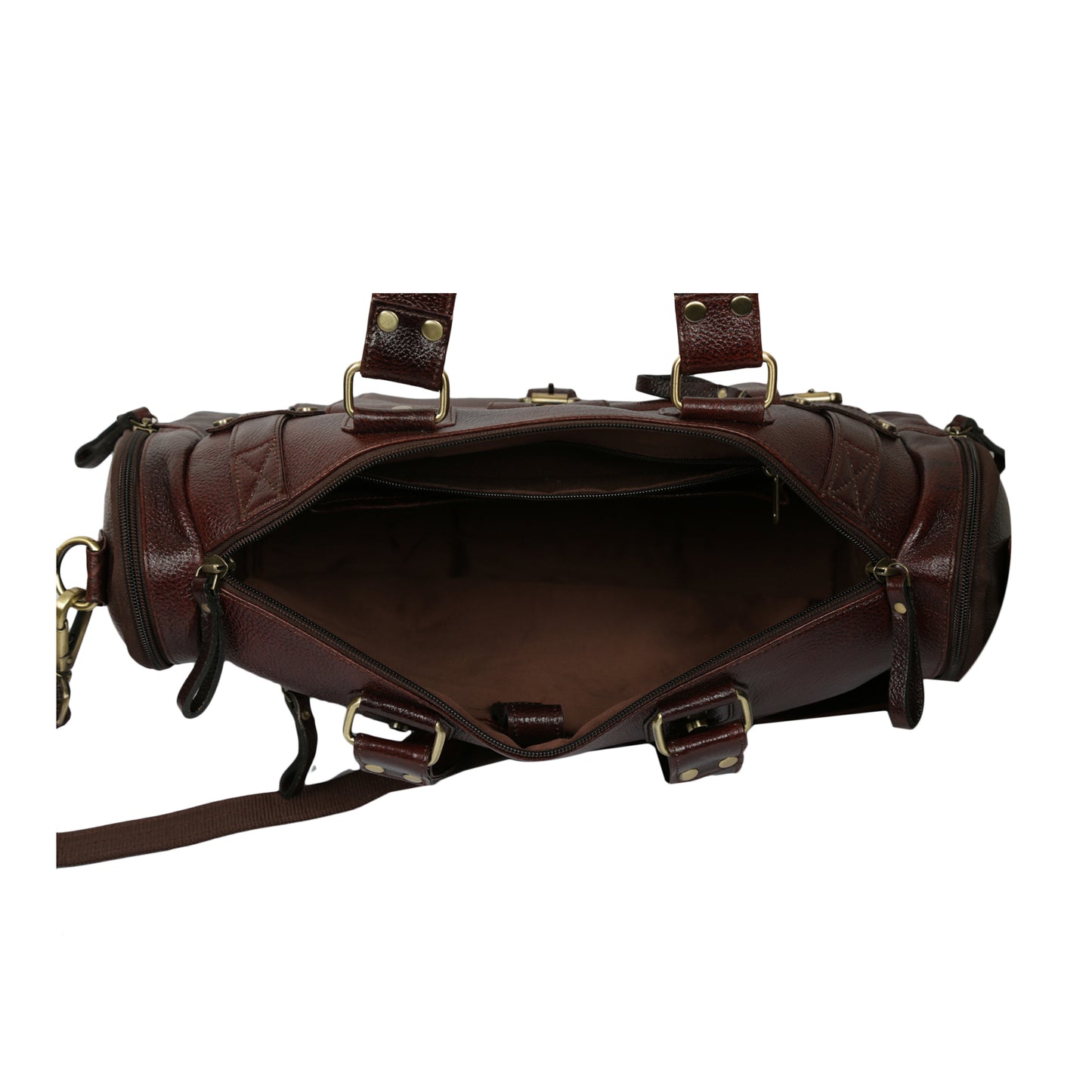 Leather Duffle Bag : Weekender In Chocolate Brown