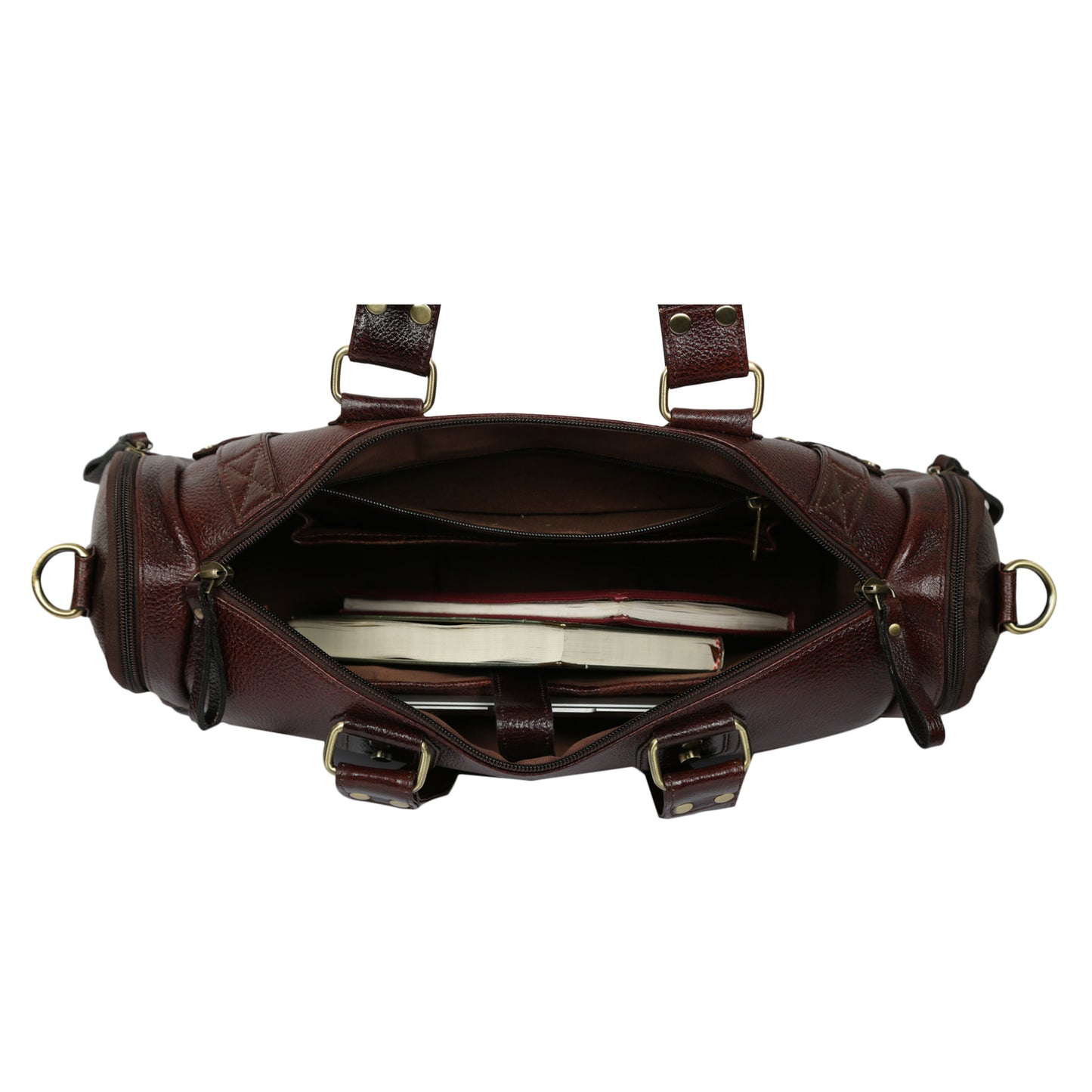 Leather Duffle Bag : Weekender In Chocolate Brown