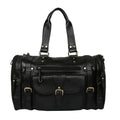 Leather Duffle Bag : Weekender In Jet black