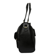 Leather Duffle Bag : Weekender In Jet black