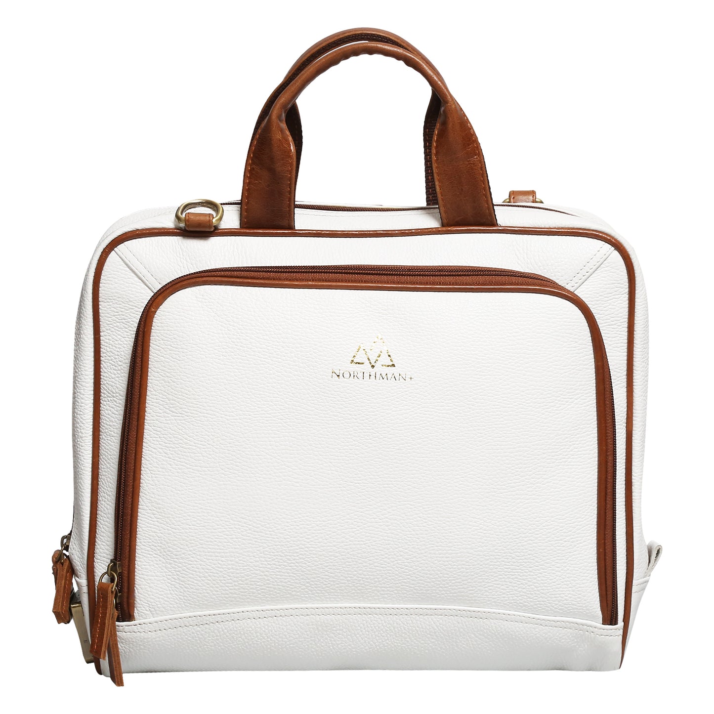 Leather Laptop Messenger Bag  : The CEO Bag in White