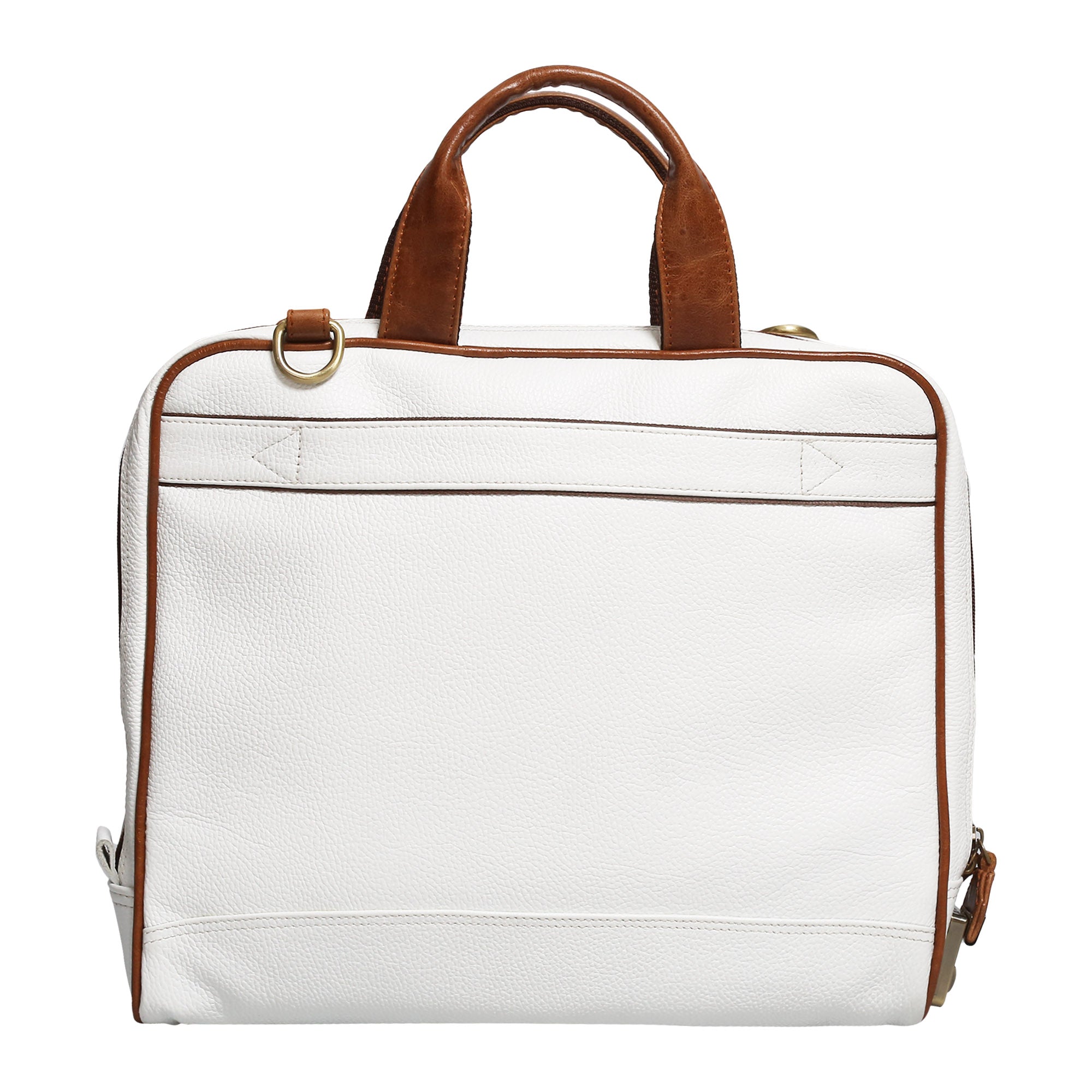Leather Laptop Messenger Bag  : The CEO Bag in White