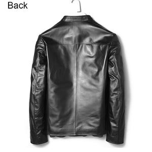 Classic leather jacket in Black for Men.