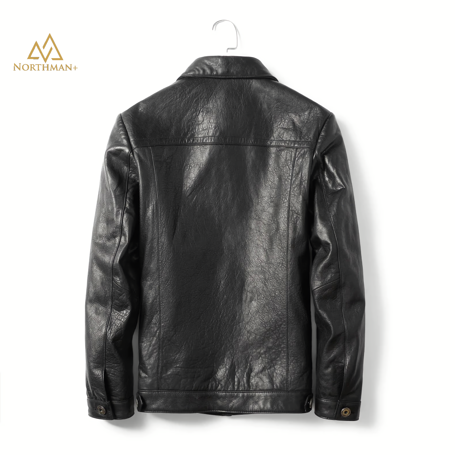 Veste en cuir de sergent Field, noire