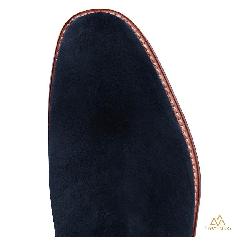 Bottes Chelsea en daim bleu marine