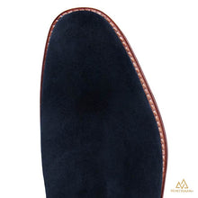 Navy suede chelsea boots