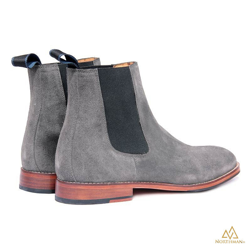 Grey suede Chelsea boots