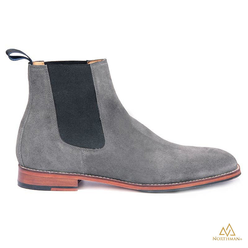 Grey suede Chelsea boots