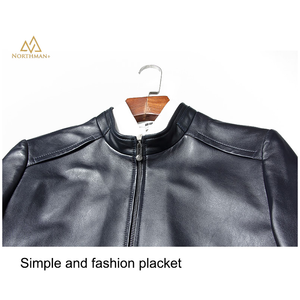 Classic leather jacket in Black for Men.
