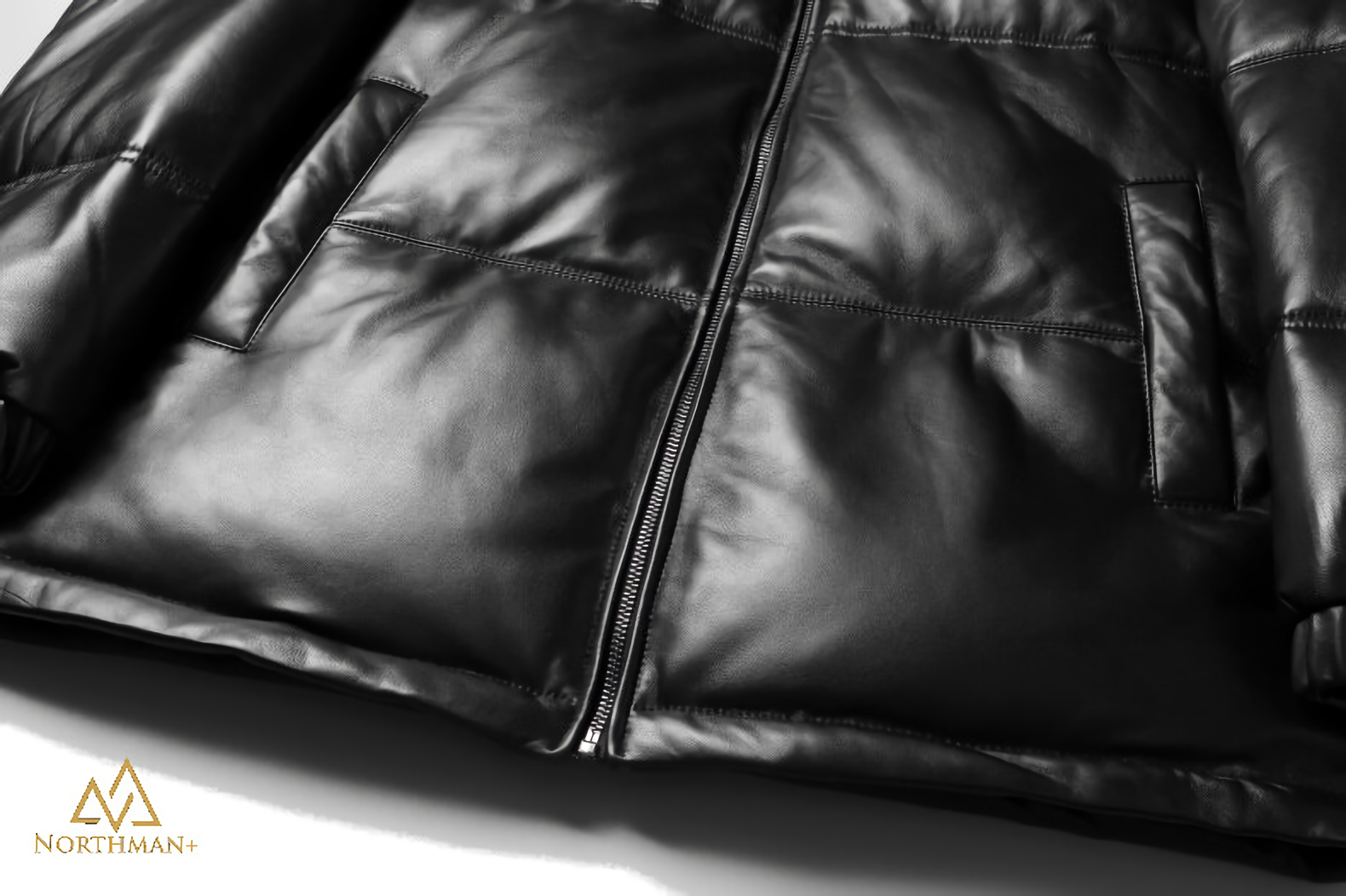 Doudoune longue en cuir pour homme V3