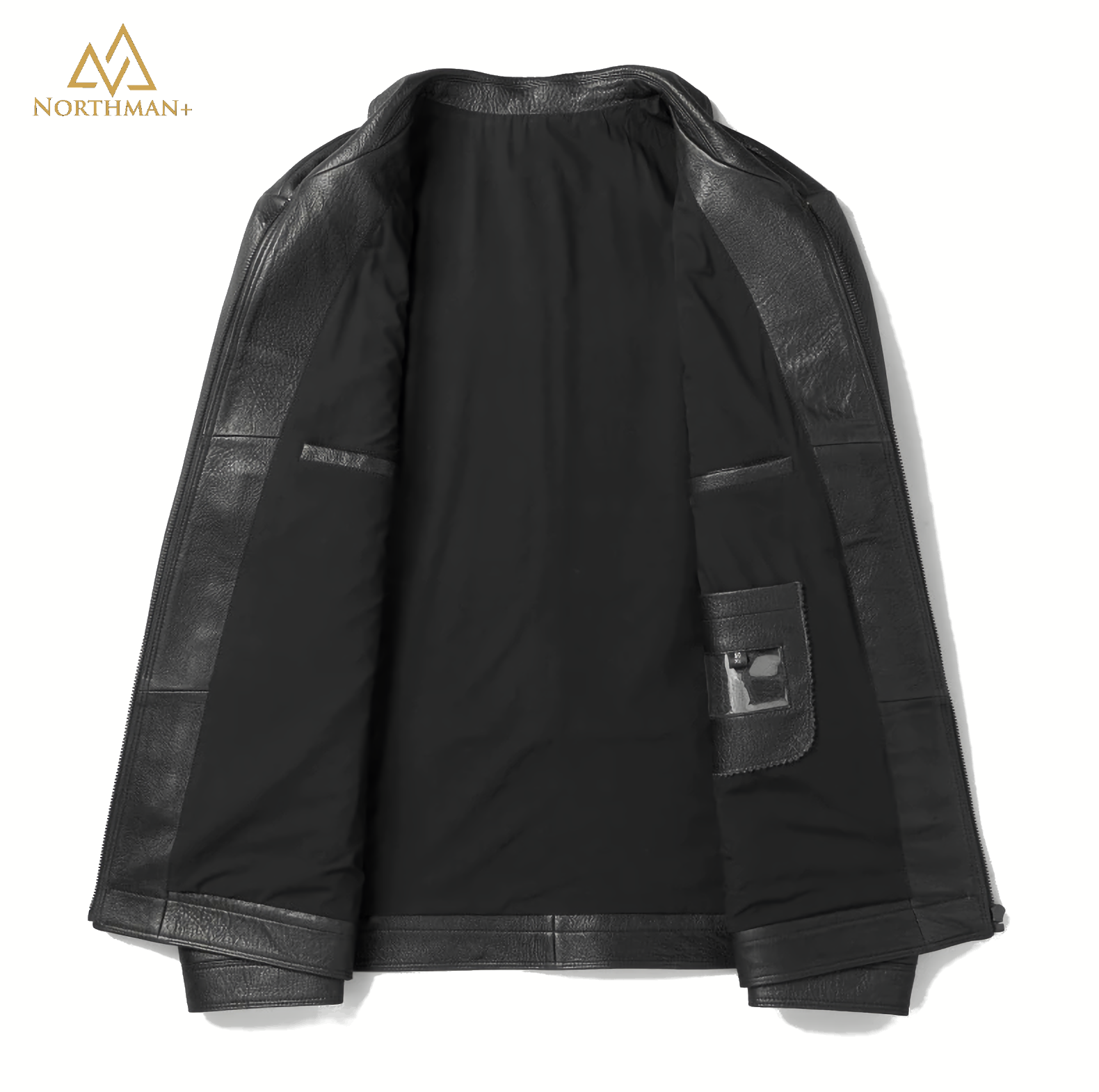 Blouson en cuir basique coupe droite pour homme