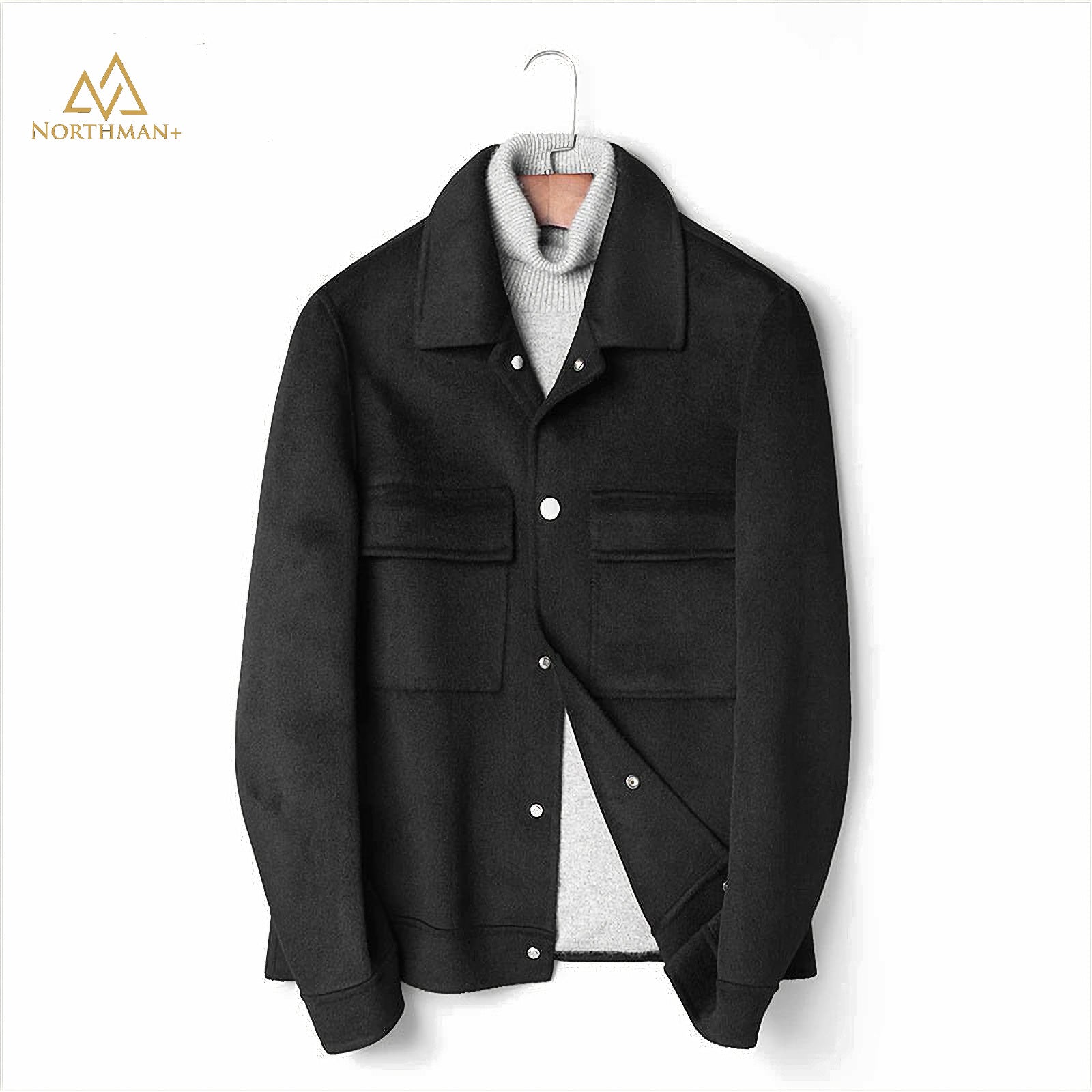 Black woolen coat for men – Northman Plus