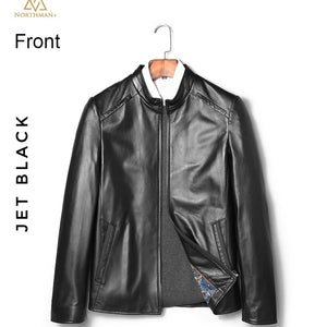 Classic leather jacket in Black for Men.
