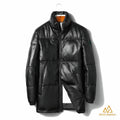 Doudoune longue en cuir pour homme V3