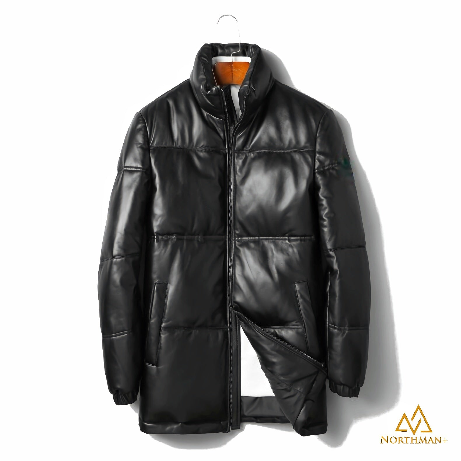 Doudoune longue en cuir pour homme V3