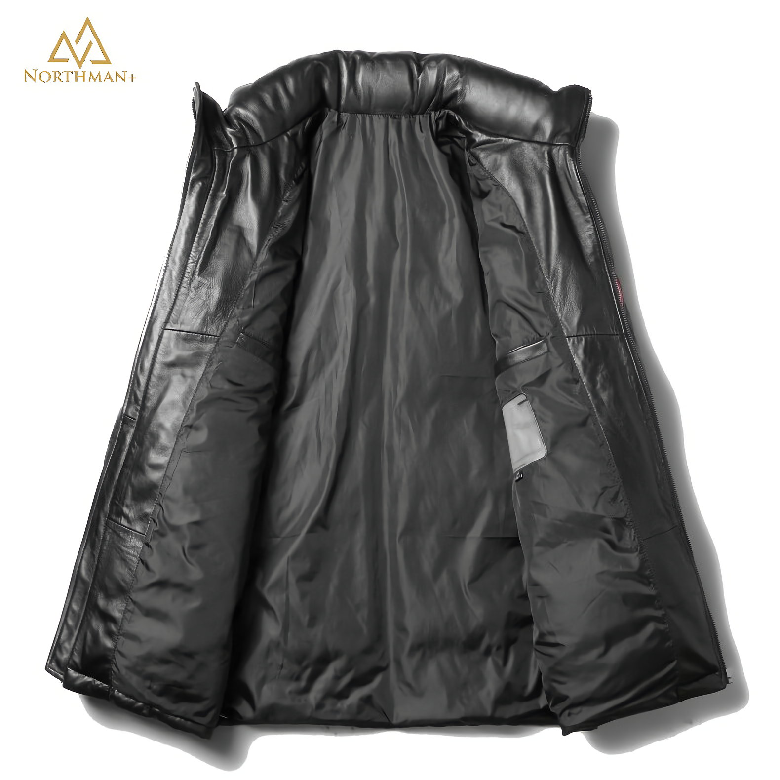 Doudoune longue en cuir pour homme V3